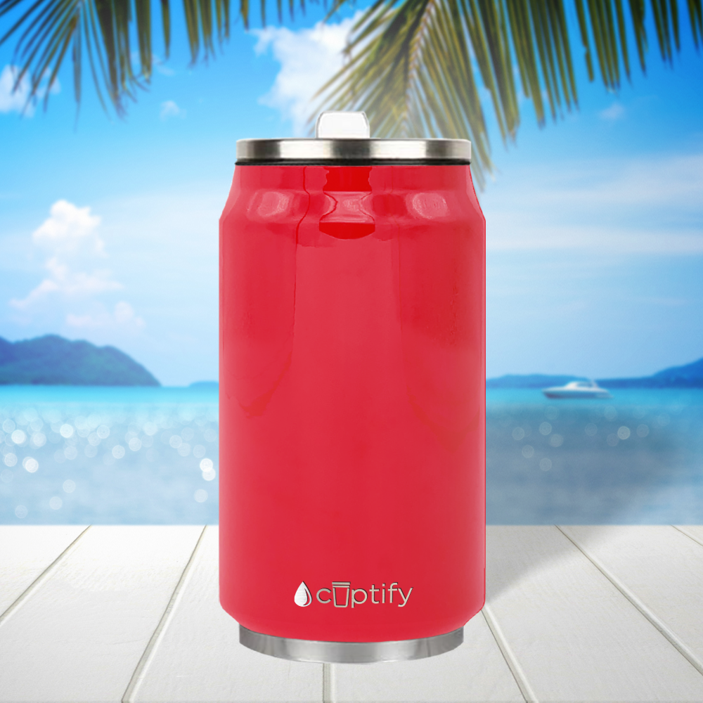 Red Gloss 12oz Cola Can Bottle