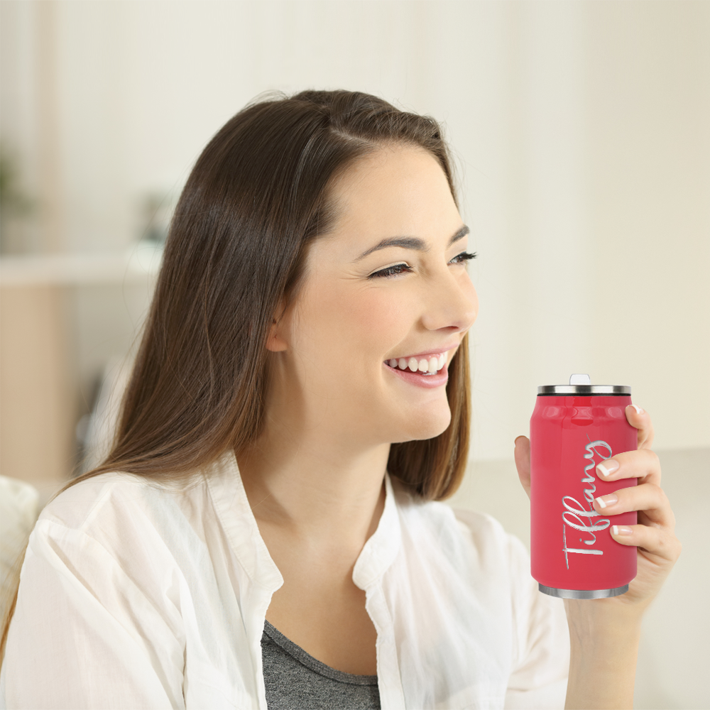 Cuptify Personalized on Red Gloss 12 oz Cola Can Bottle