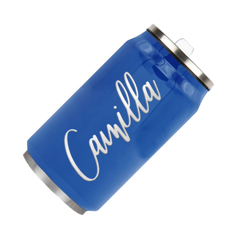 Cuptify Personalized on Sky Blue Gloss 12 oz Cola Can Bottle