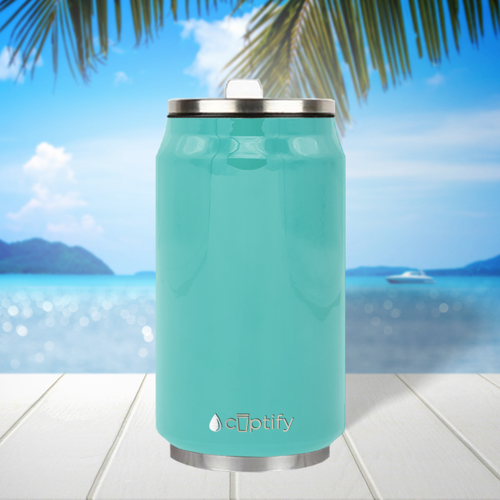 Seafoam Gloss 12oz Cola Can Bottle