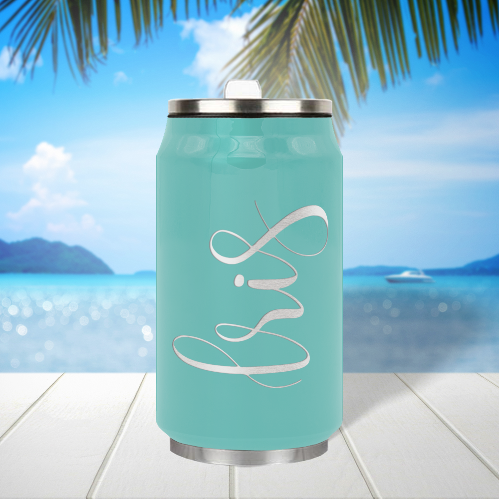 Cuptify Personalized on Seafoam Gloss 12 oz Cola Can Bottle