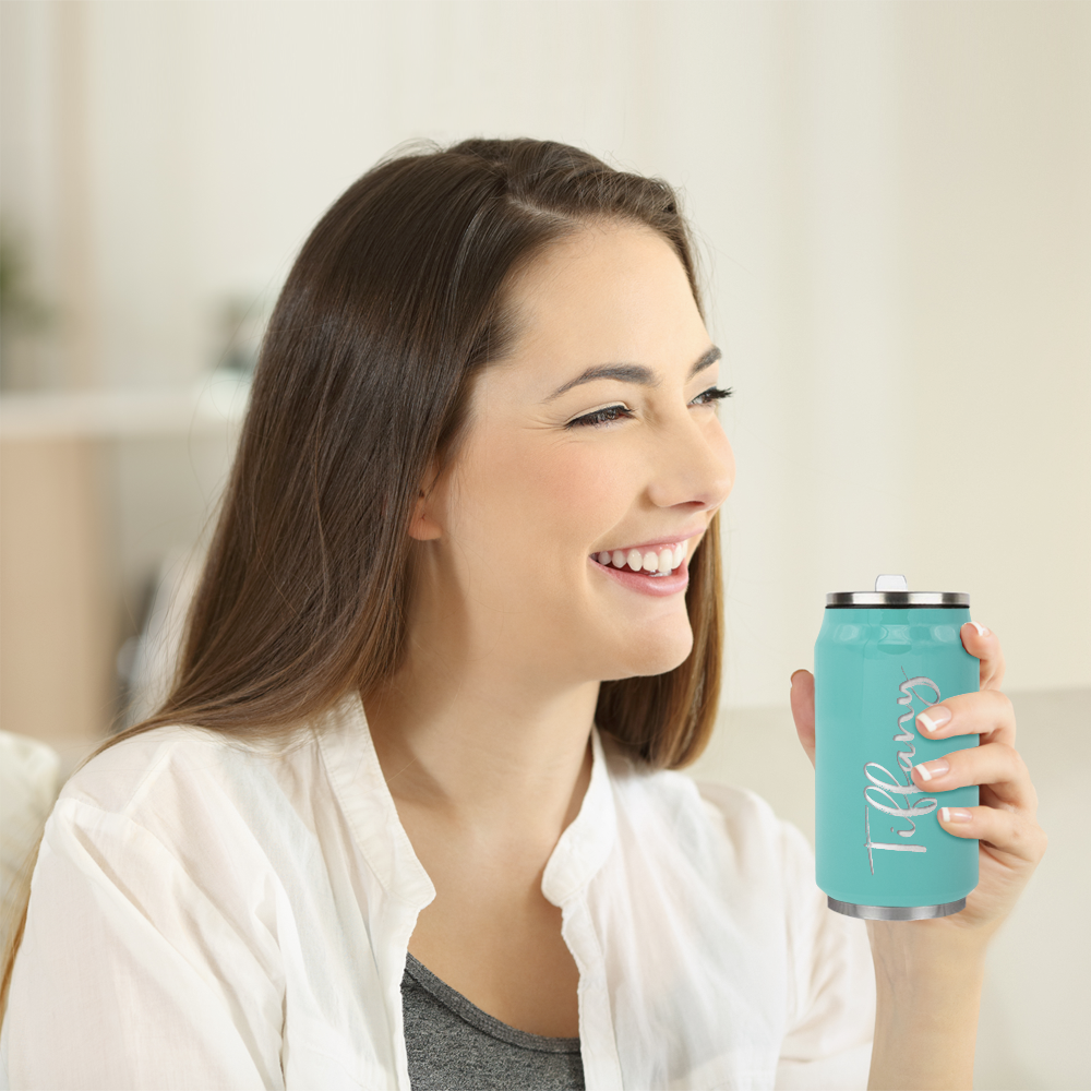 Cuptify Personalized on Seafoam Gloss 12 oz Cola Can Bottle