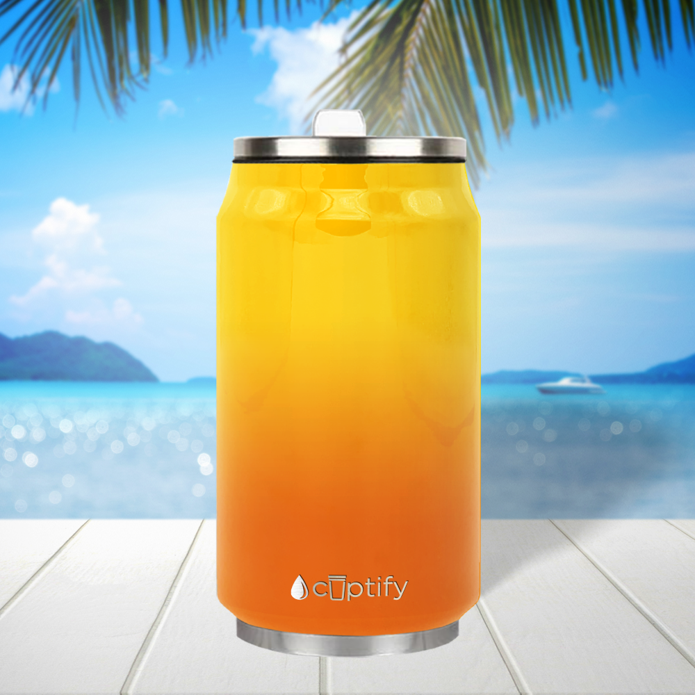 Sunrise Ombre 12oz Cola Can Bottle