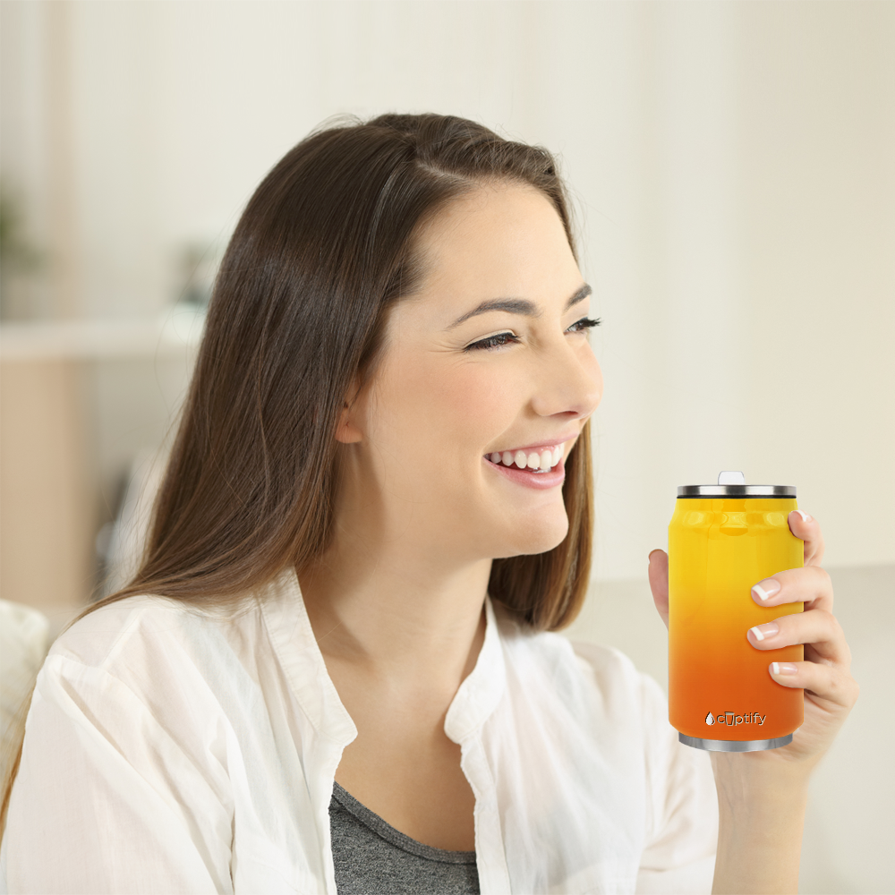 Sunrise Ombre 12oz Cola Can Bottle