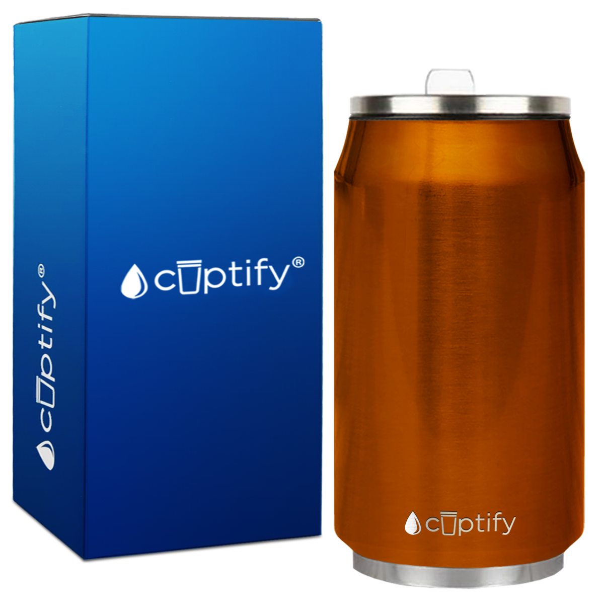 Orange Translucent 12oz Cola Can Bottle