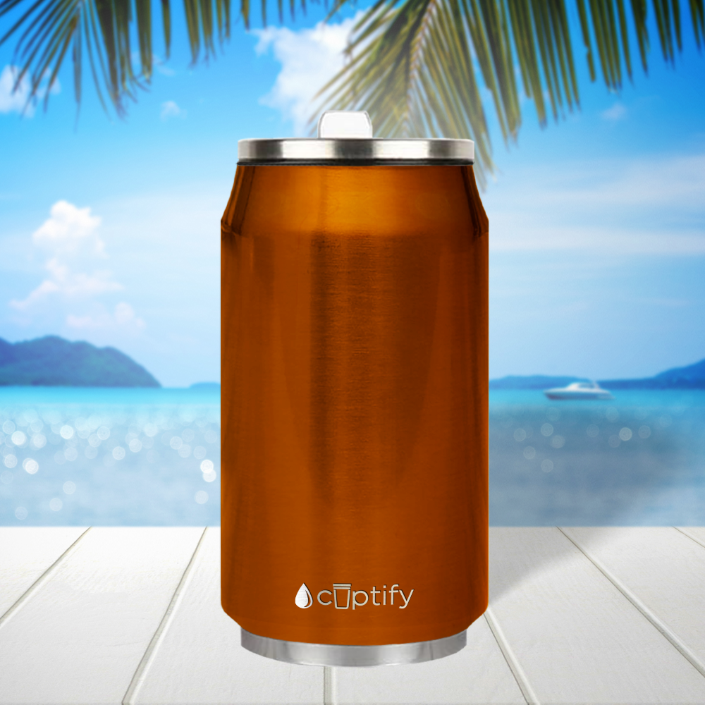 Orange Translucent 12oz Cola Can Bottle