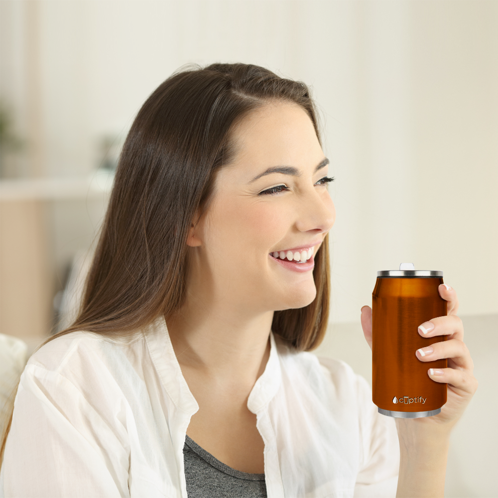 Orange Translucent 12oz Cola Can Bottle