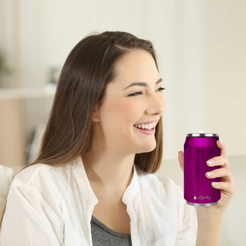 Pink Translucent 12oz Cola Can Bottle