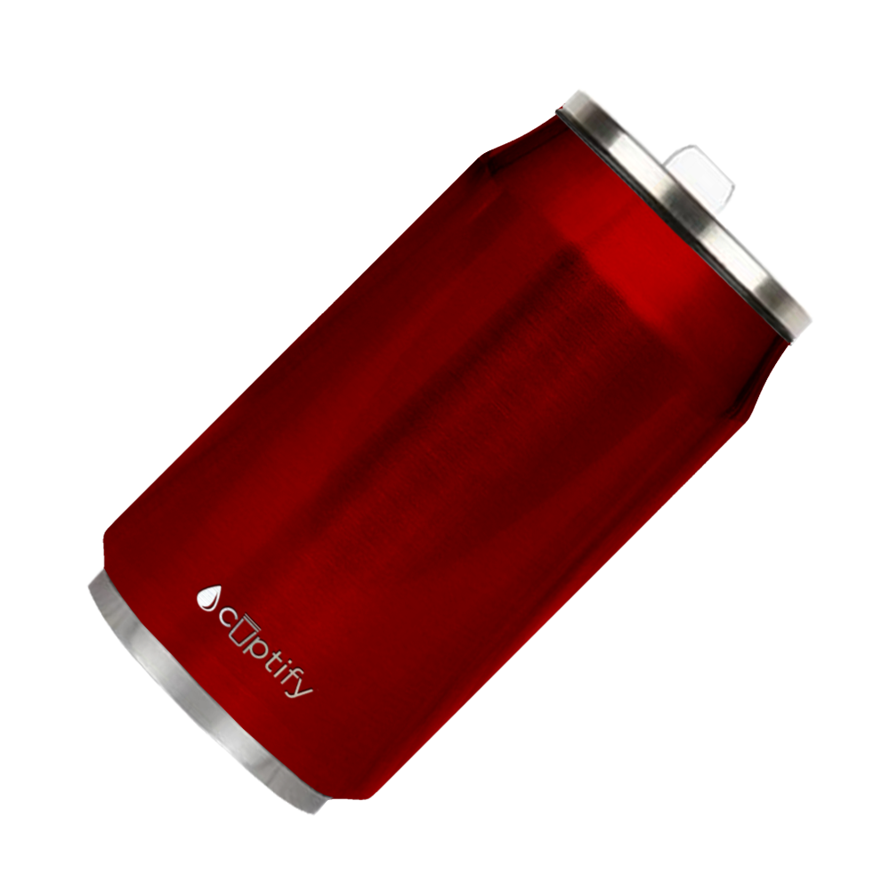 Red Translucent 12oz Cola Can Bottle