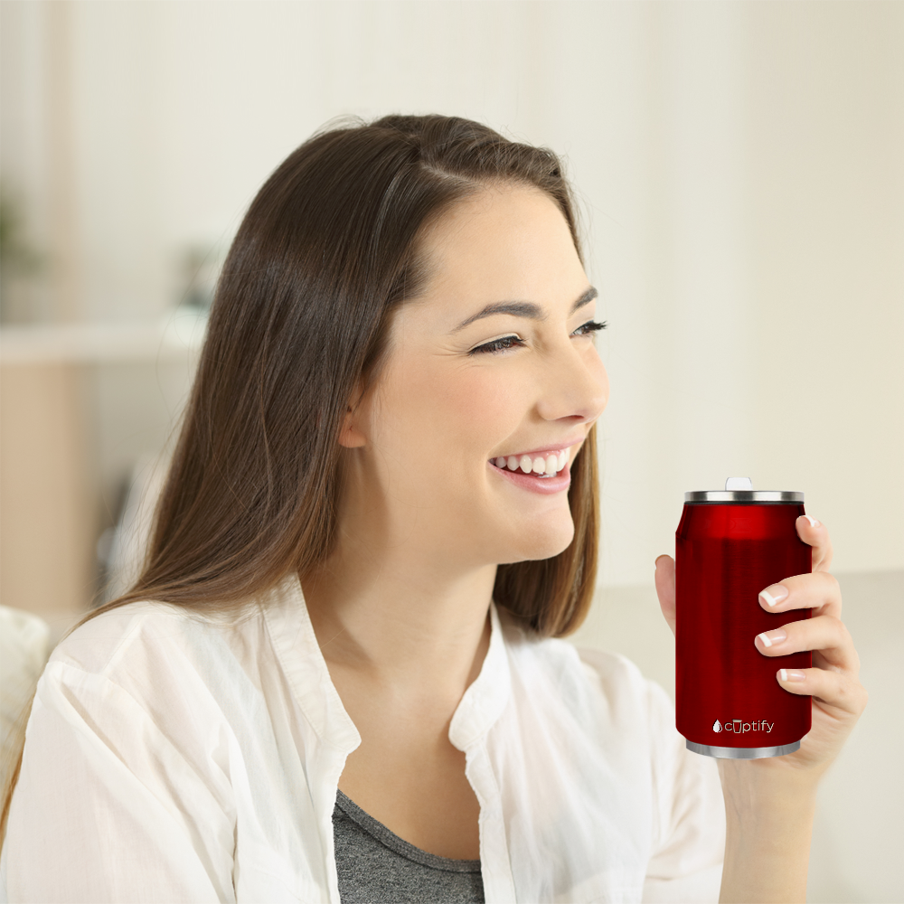 Red Translucent 12oz Cola Can Bottle