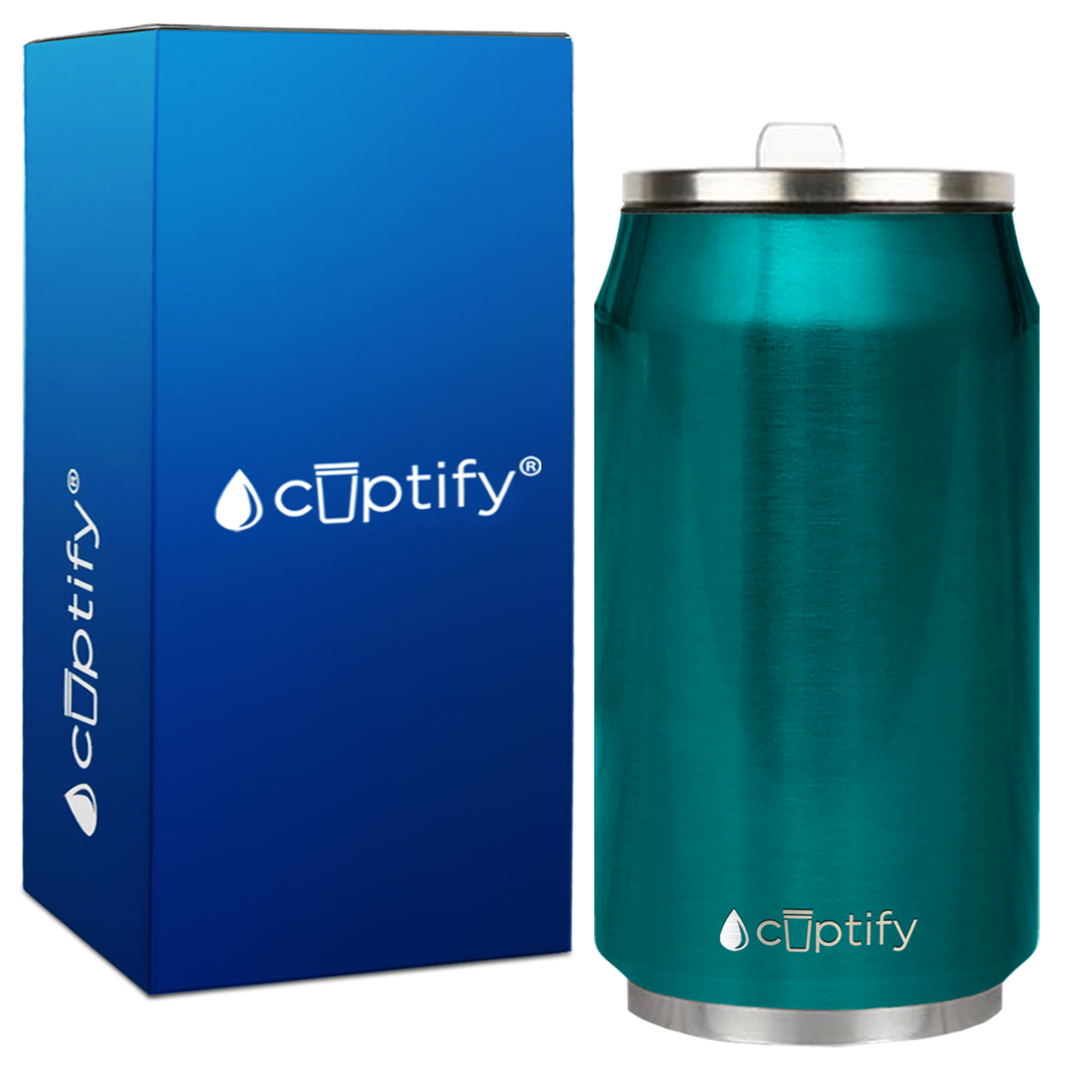 Teal Translucent 12oz Cola Can Bottle