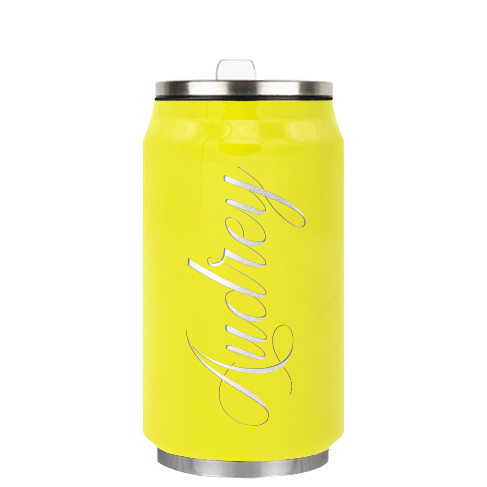 Cuptify Personalized on Yellow Gloss 12 oz Cola Can Bottle