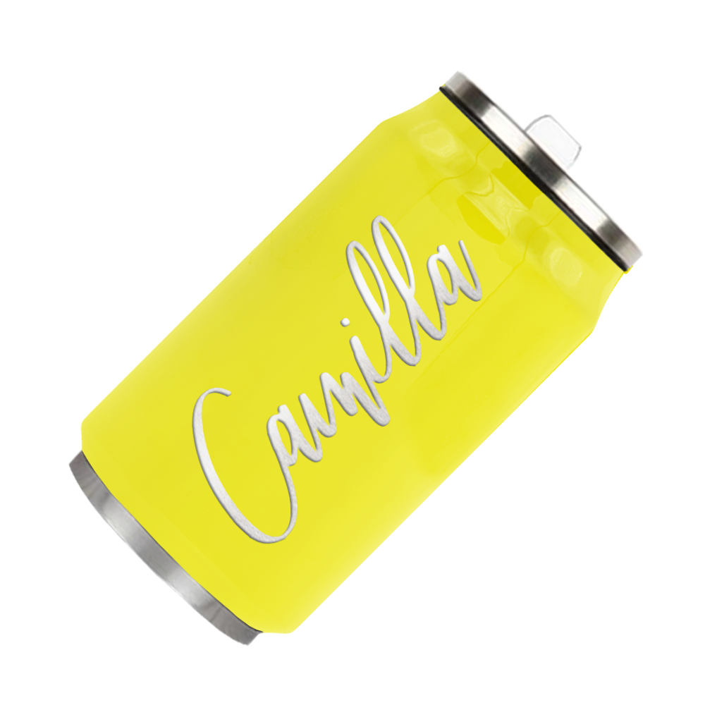 Cuptify Personalized on Yellow Gloss 12 oz Cola Can Bottle