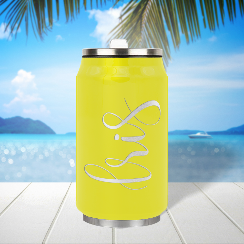 Cuptify Personalized on Yellow Gloss 12 oz Cola Can Bottle