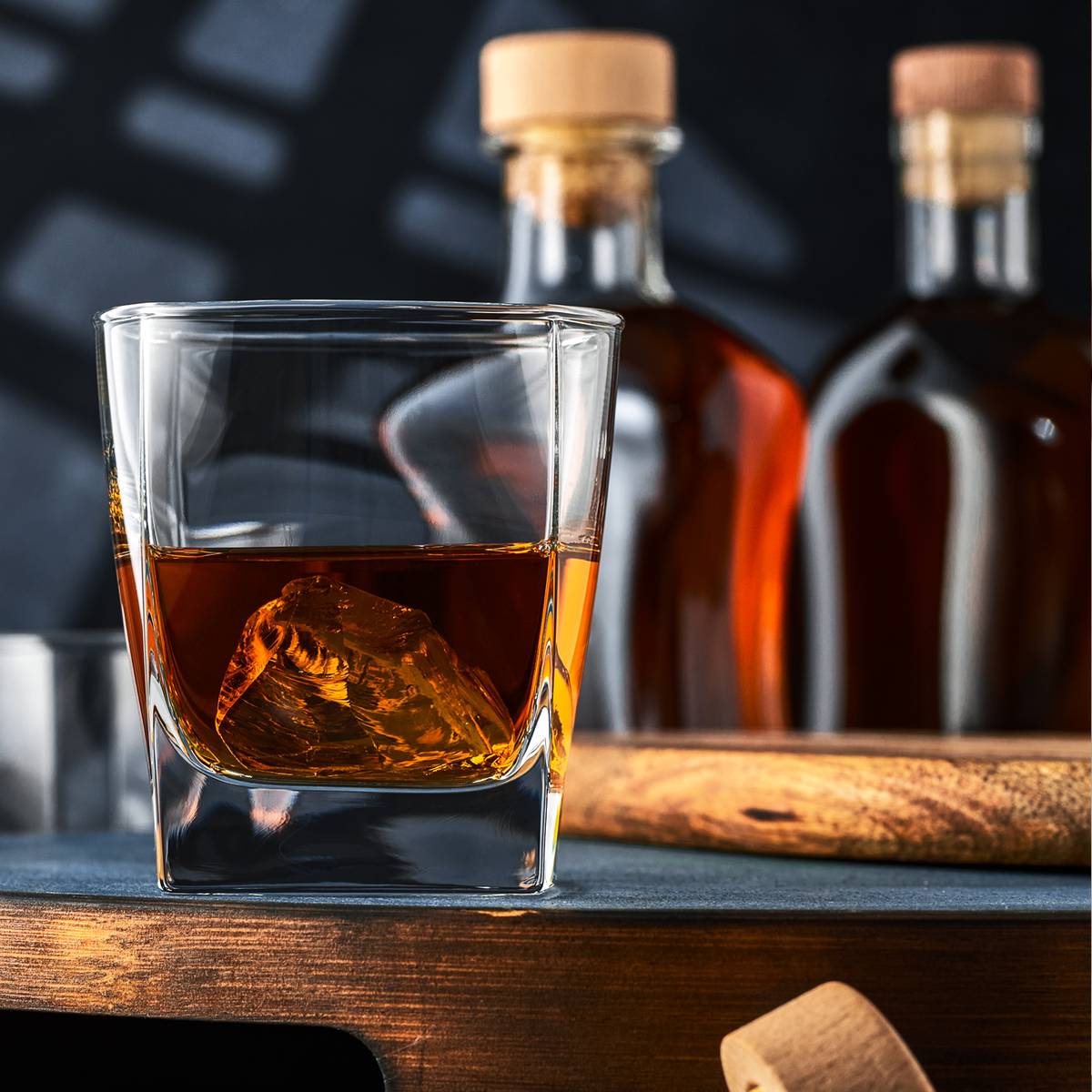 Blue Bottom 12oz Double Old Fashioned Glass