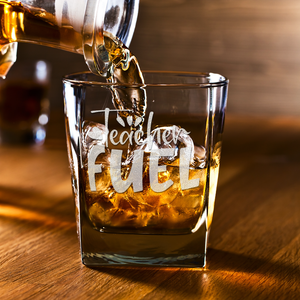 Teacher Fuel Etched on 12oz Double Old Fashioned Glass