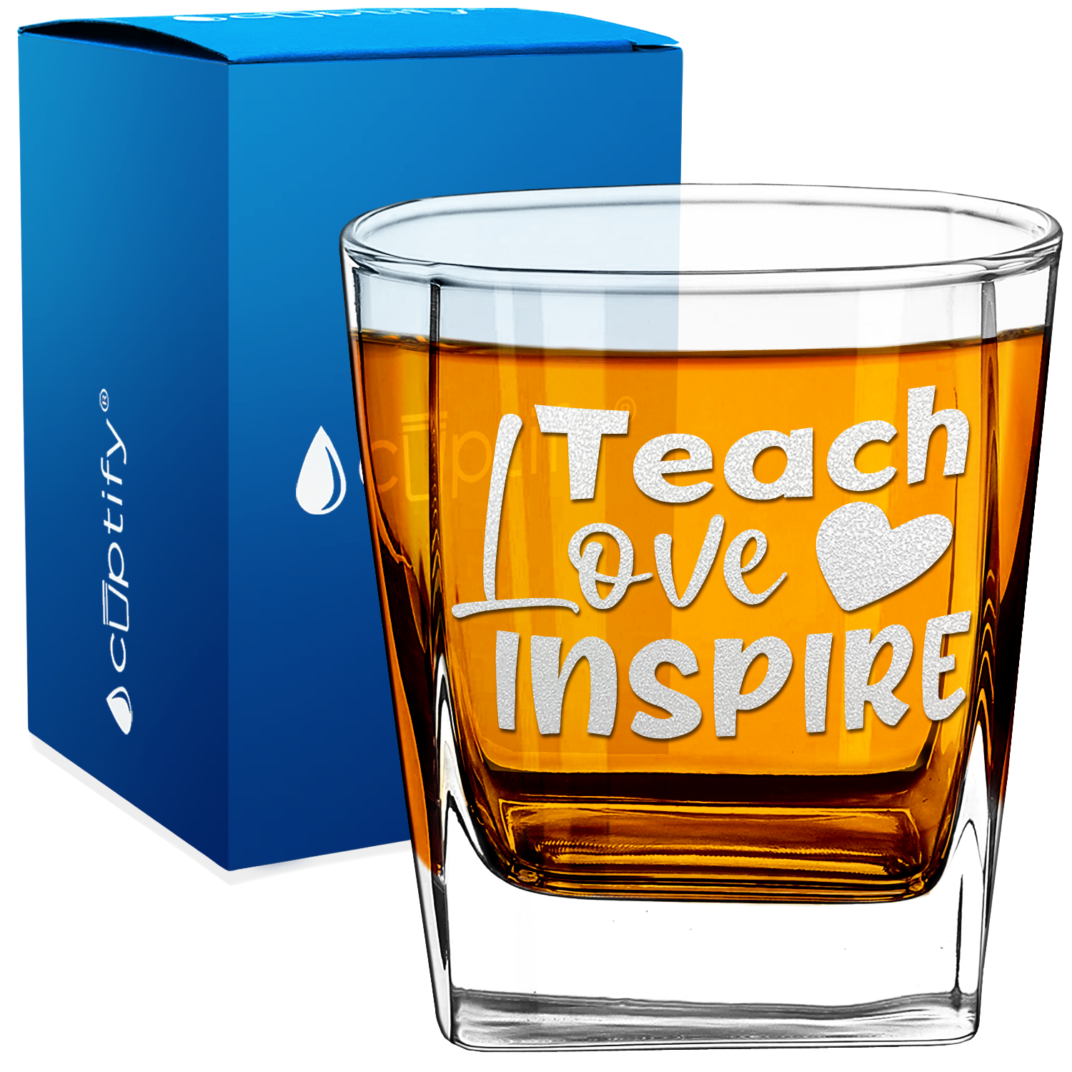 Teach Love Inspire on 12oz Double Old Fashioned Glass