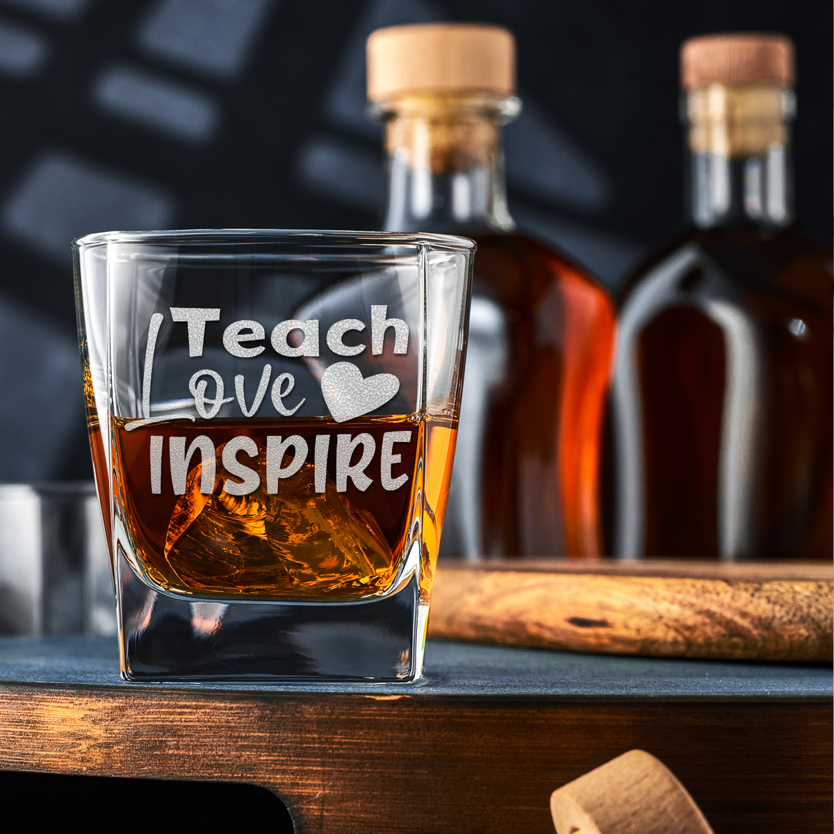 Teach Love Inspire on 12oz Double Old Fashioned Glass