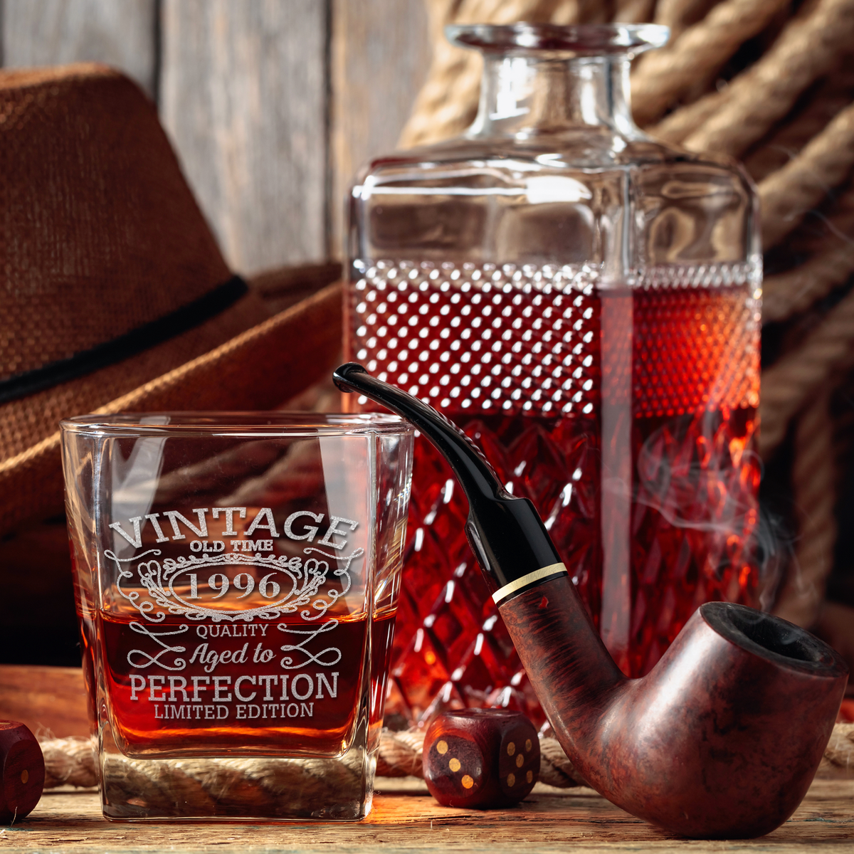 29th Birthday Vintage 29 Years Old Time 1996 Quality on 12oz Double Old Fashioned Glass