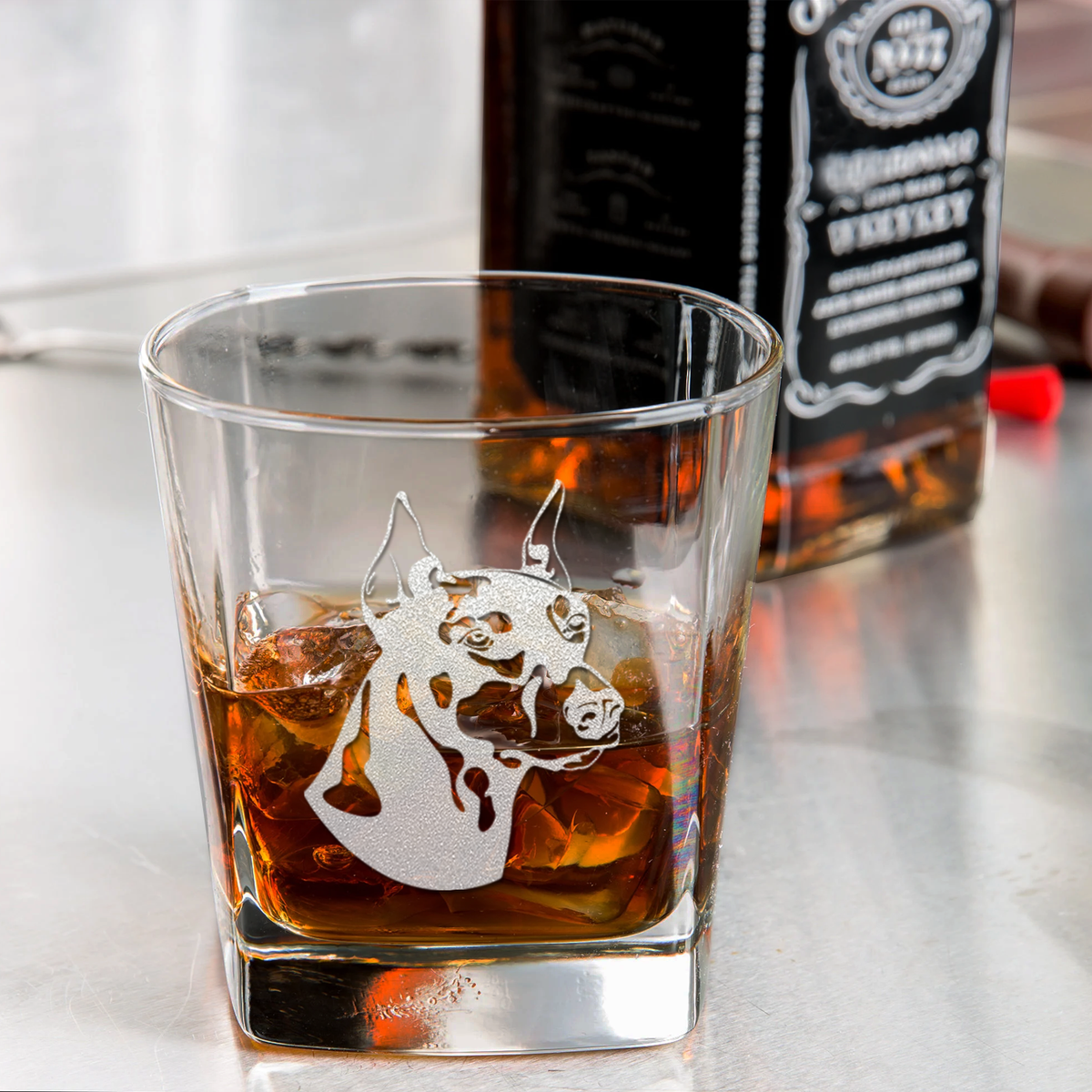 Doberman Pinscher on 12oz Double Old Fashioned Glass