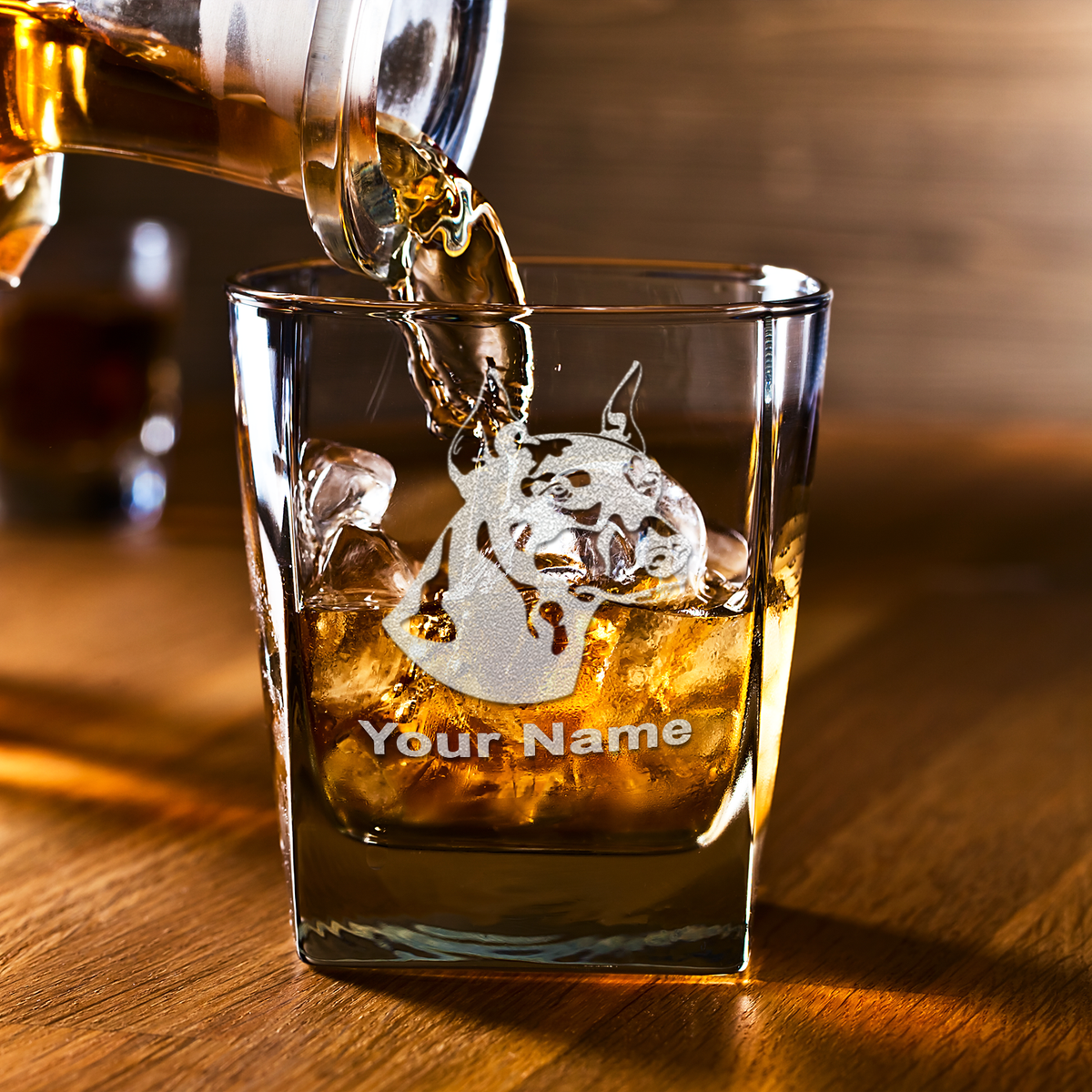 Personalized Doberman Pinscher on 12oz Double Old Fashioned Glass