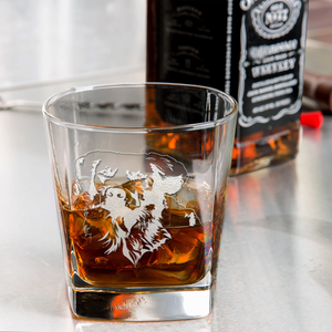 Golden Retriever Etched on 12oz Double Old Fashioned Glass