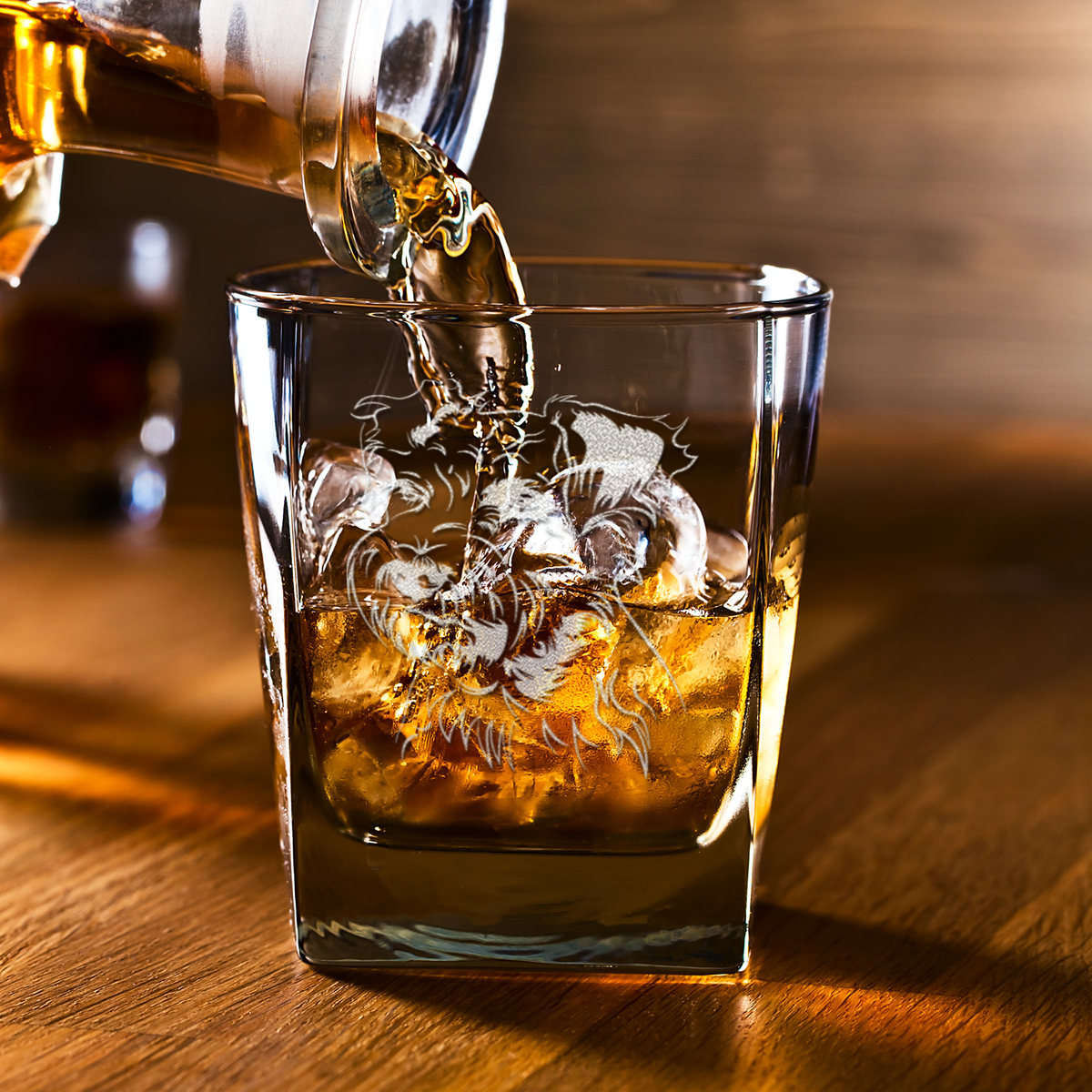 Miniature Schnauzer Head on 12oz Double Old Fashioned Glass