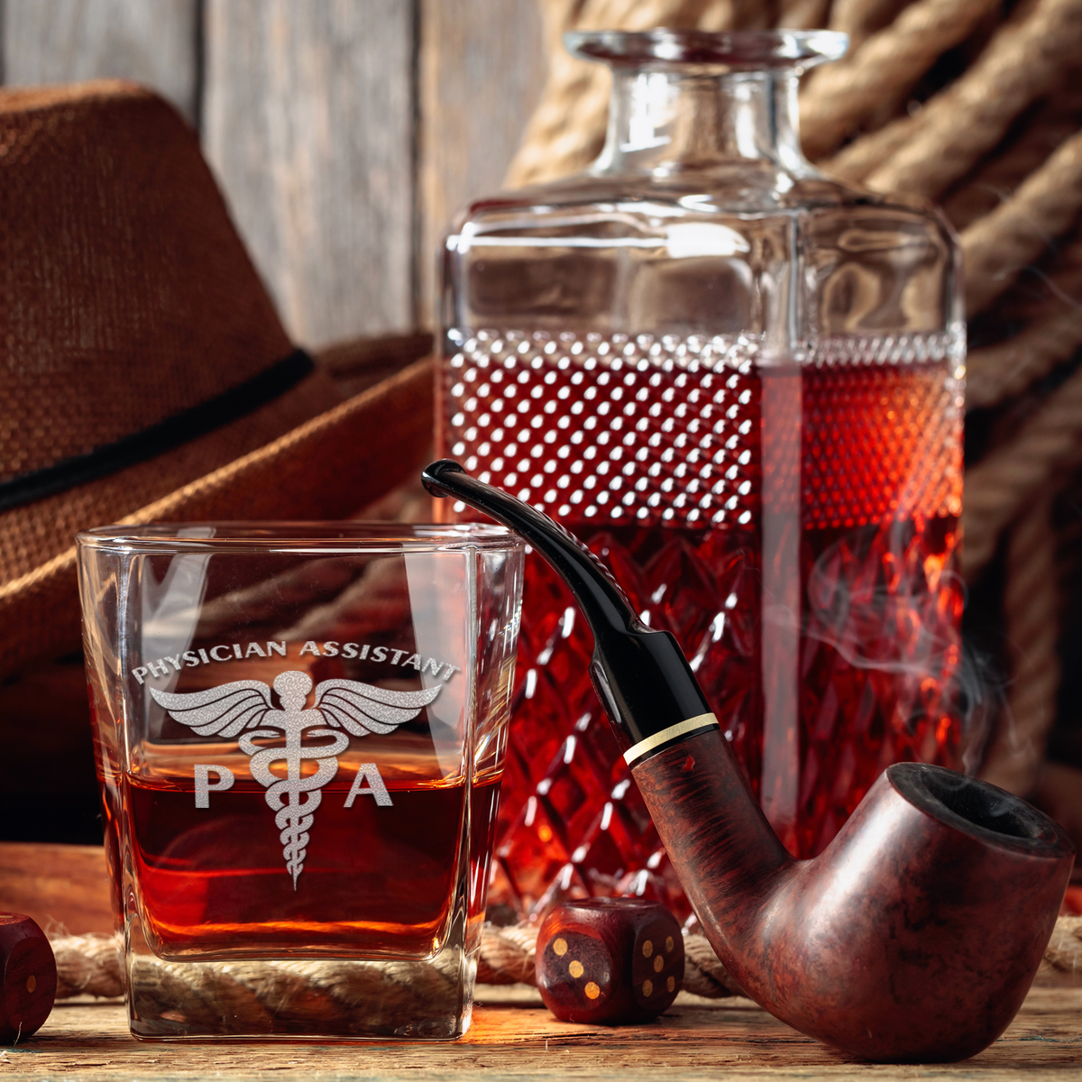 PA Physician Assistant on 12oz Double Old Fashioned Glass