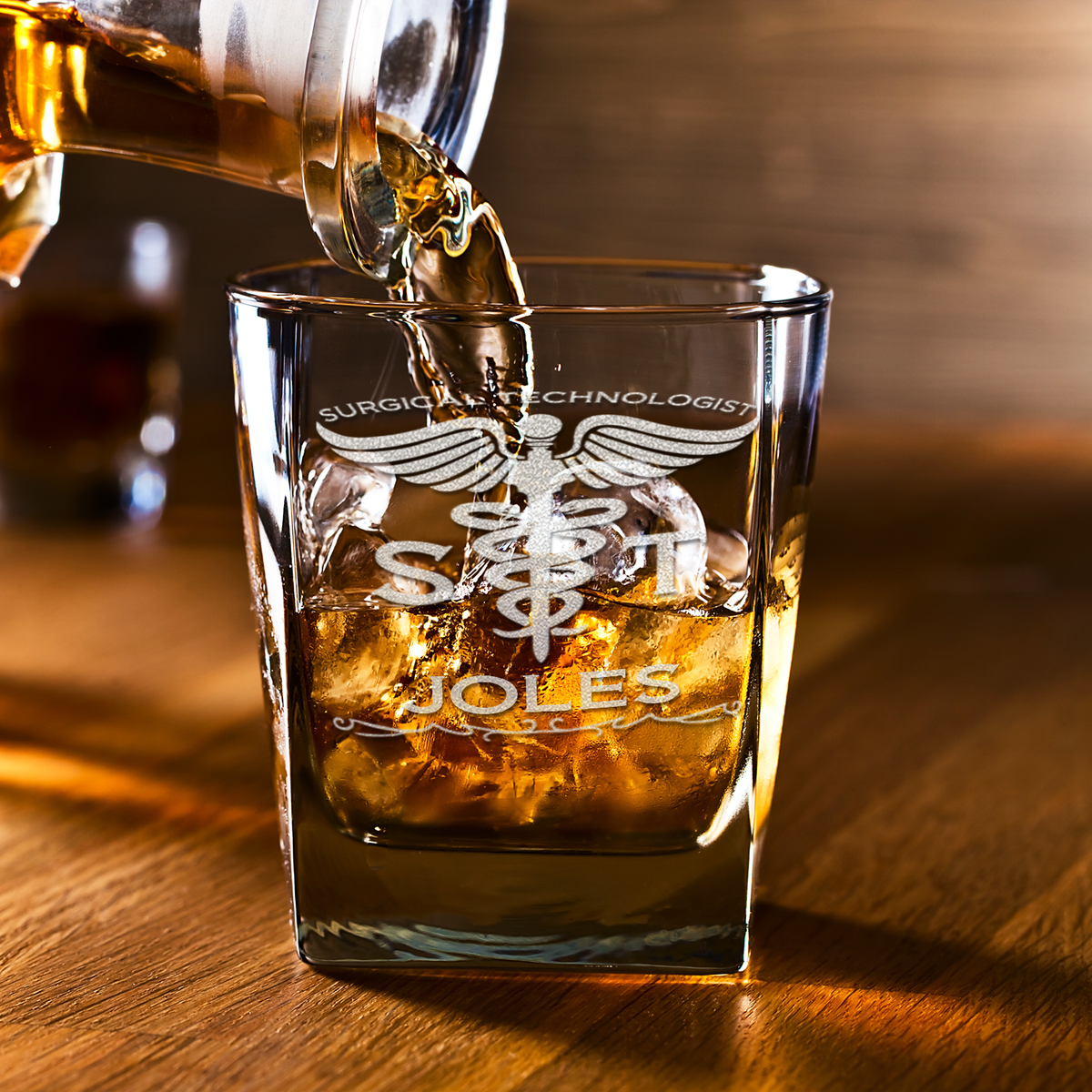 Personalized ST Surgical Technologist on 12oz Double Old Fashioned Glass