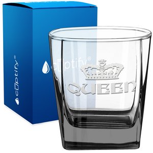 Queen Etched 12oz Double Old Fashioned Glass