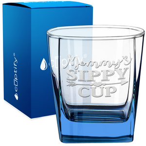 Mommy's Sippy Cup Arrow Etched 12oz Double Old Fashioned Glass