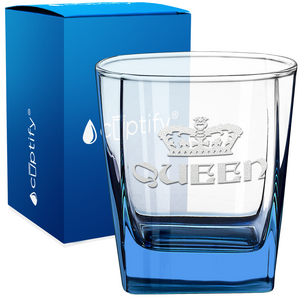 Queen Etched 12oz Double Old Fashioned Glass