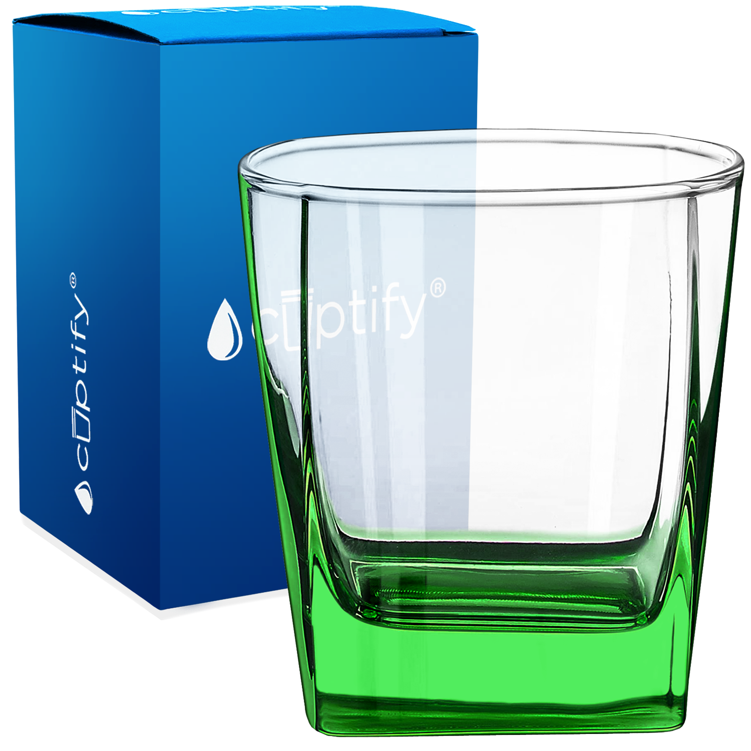 Green Bottom 12oz Double Old Fashioned Glass