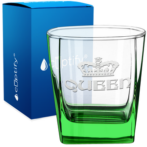 Queen Etched 12oz Double Old Fashioned Glass