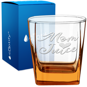 Mom Juice Etched 12oz Double Old Fashioned Glass