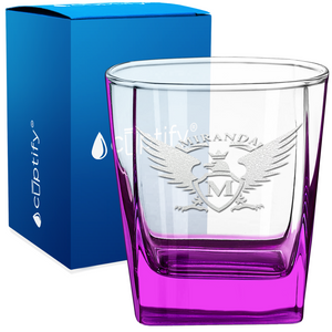 Personalized Eagle Etched 12oz Double Old Fashioned Glass