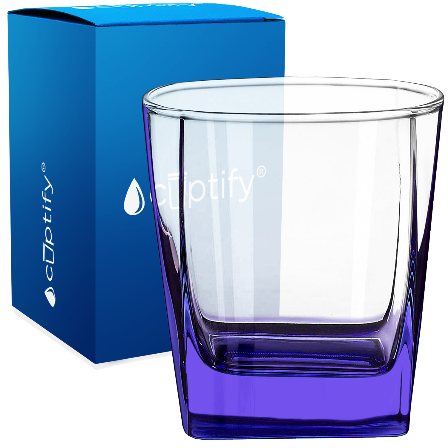 Purple Bottom 12oz Double Old Fashioned Glass