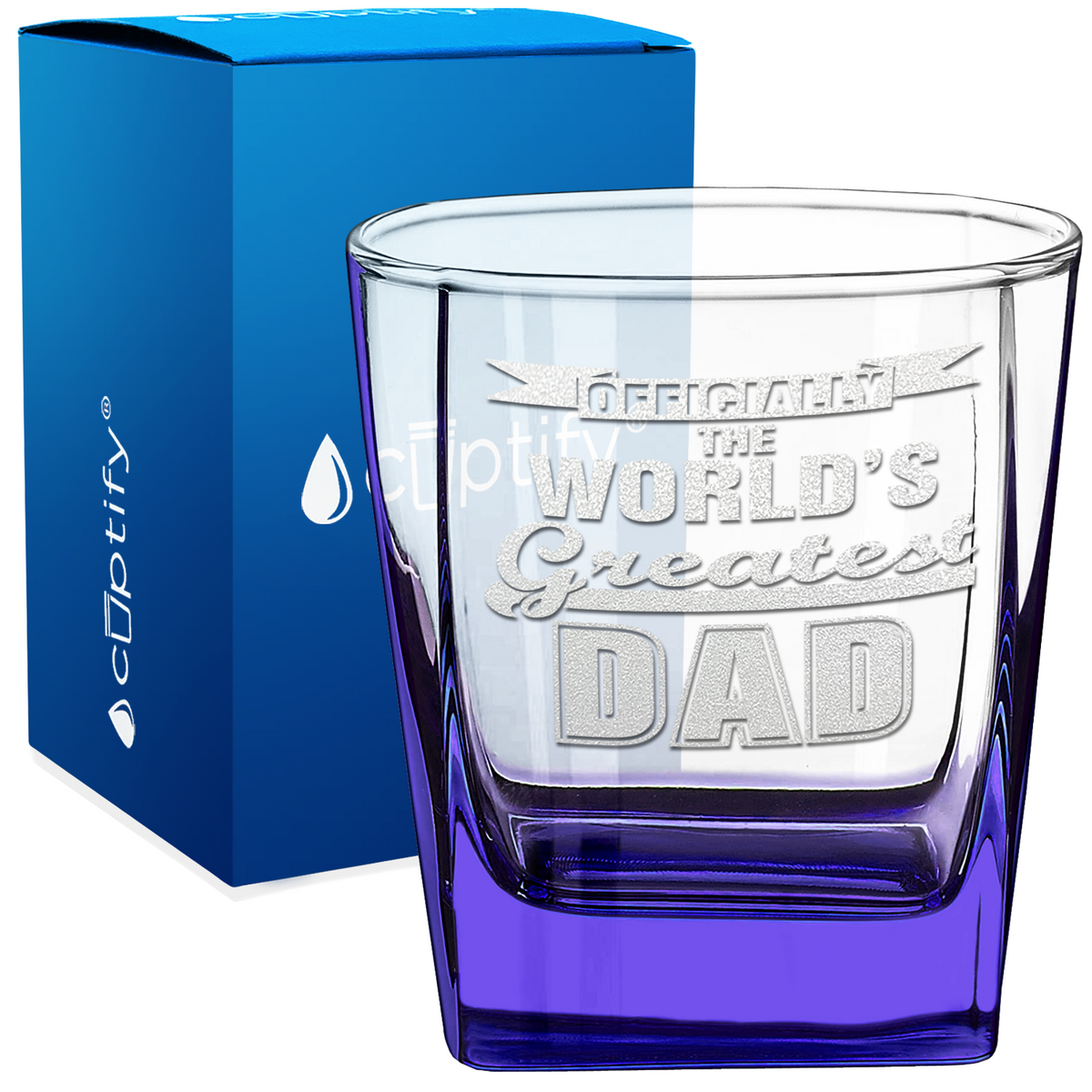 Officially World's Greatest Dad 12oz Double Old Fashioned Glass