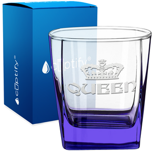 Queen Etched 12oz Double Old Fashioned Glass