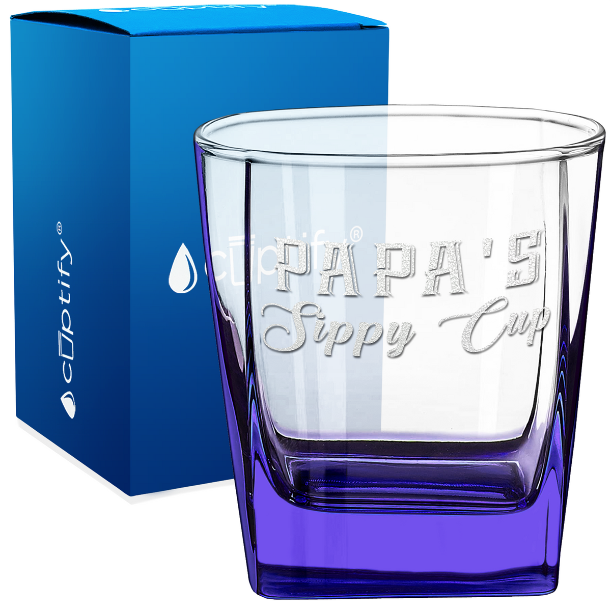Papa's Sippy Cup 12oz Double Old Fashioned Glass