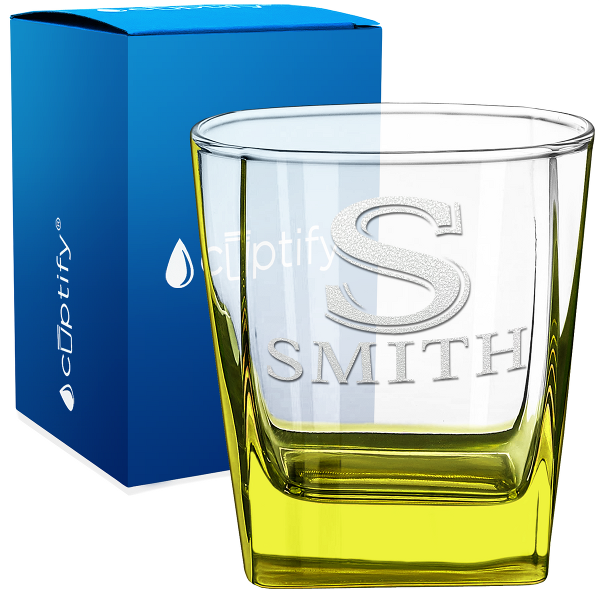 Personalized Initial and Name 12oz Double Old Fashioned Glass