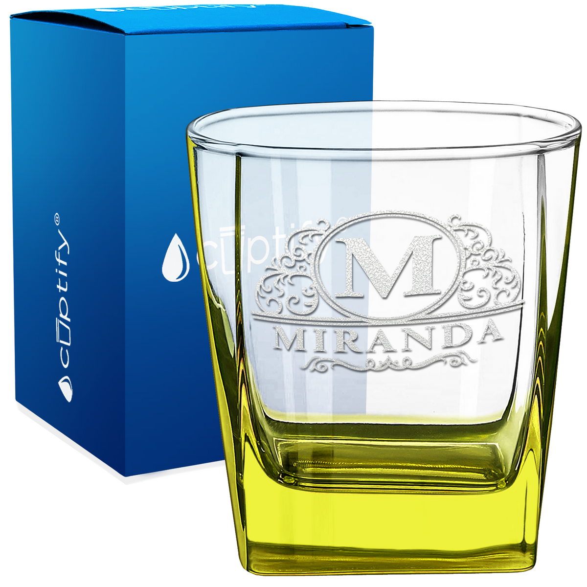 Personalized Elaborate Circle 12oz Double Old Fashioned Glass