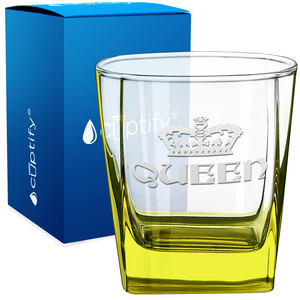 Queen Etched 12oz Double Old Fashioned Glass