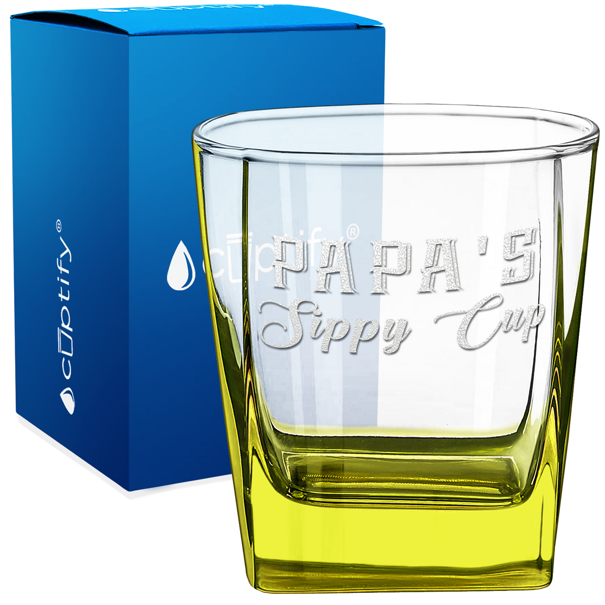 Papa's Sippy Cup 12oz Double Old Fashioned Glass