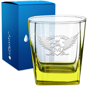 Personalized Eagle Etched 12oz Double Old Fashioned Glass