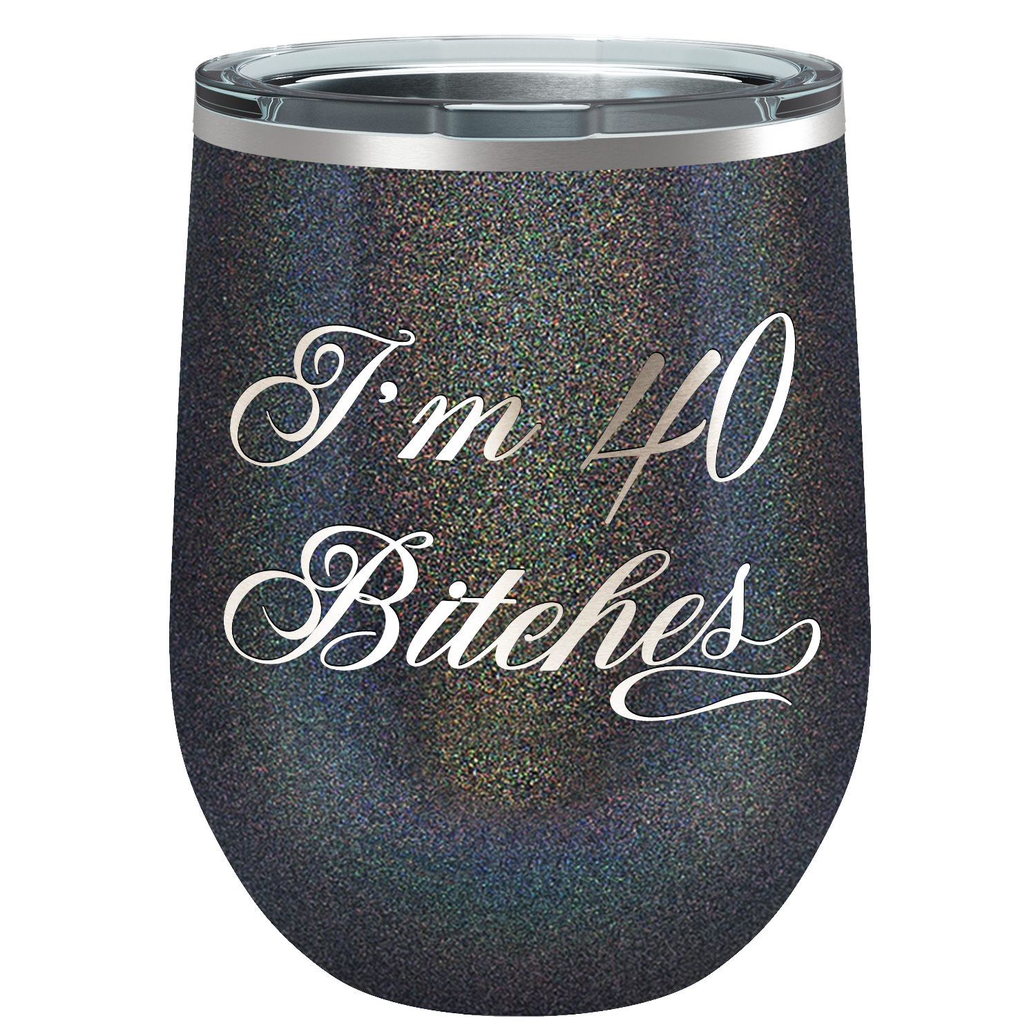 I'm 40 Funny 40th Birthday Gift on 12oz Stainless Steel Wine Tumbler