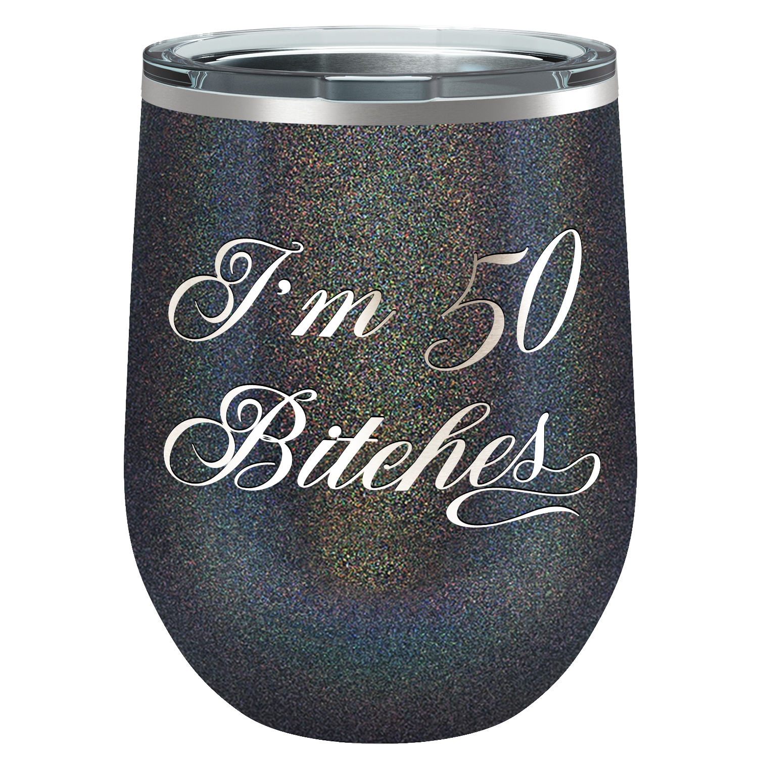 I'm 50 Funny 50th Birthday on 12oz Stainless Steel Wine Tumbler