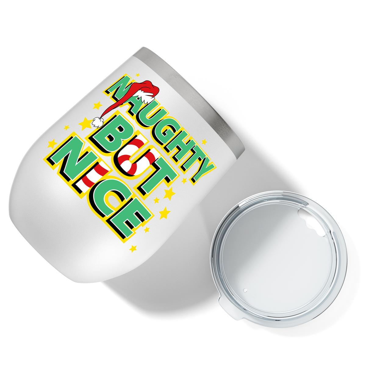 Naughty But Nice on 12oz Christmas Wine Tumbler
