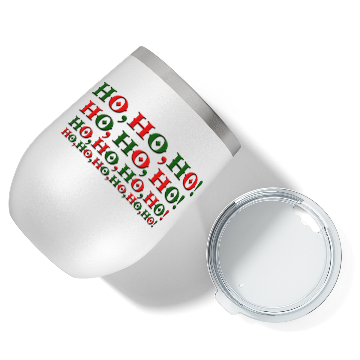 Ho, Ho, Ho, Ho on 12oz Christmas Wine Tumbler
