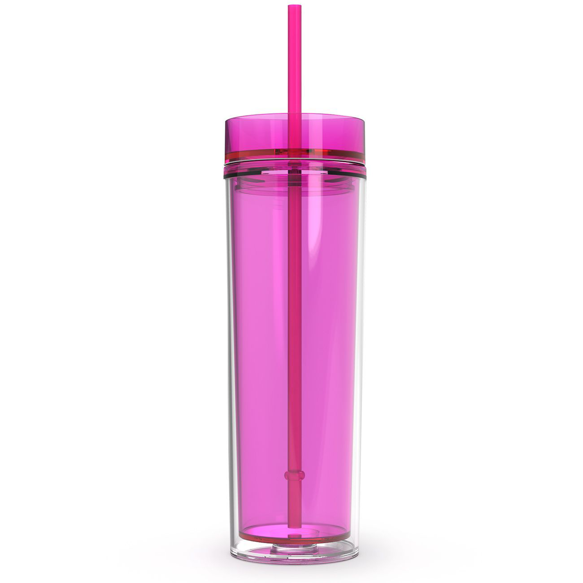 Cuptify 16 oz Acrylic Skinny Tumbler - Pink